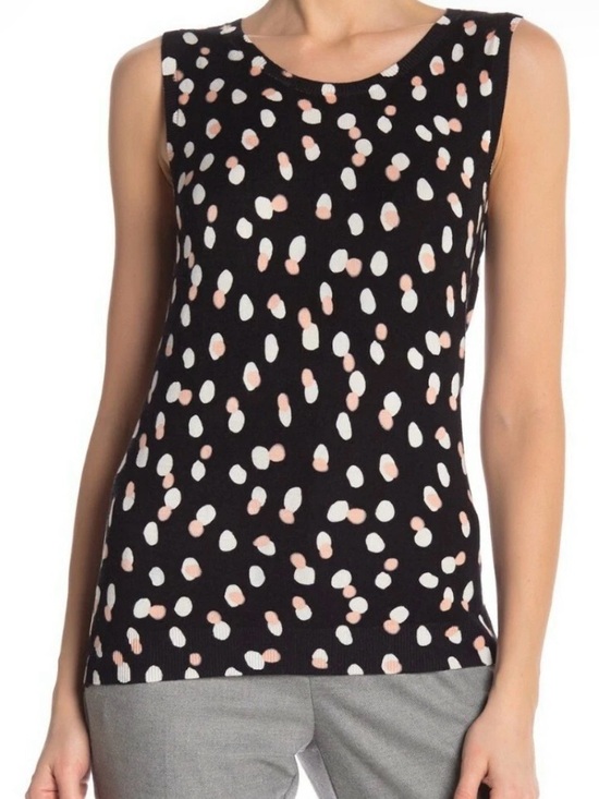 Philosophy Tops - NWT Philosophy Black With Dot Sleeveless Sweater Print Womens XL